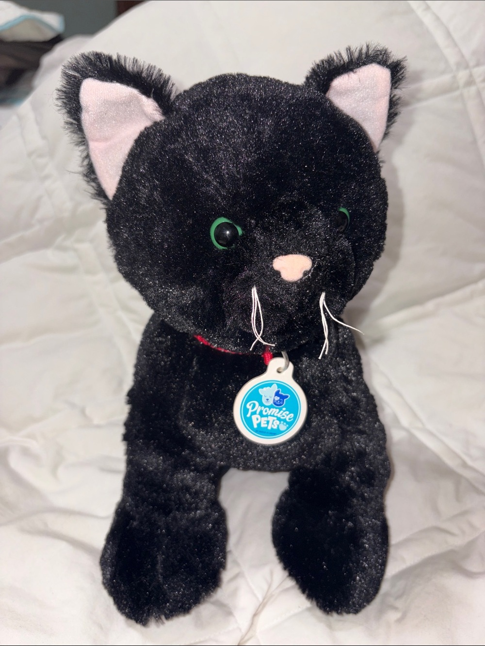 Retired Build A Bear BAB Promise Pets Solid Black Cat Plush Animal Toy